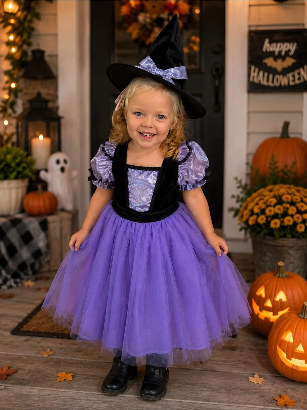 Purple Witch Halloween Costume for Kids - Toddler Girls